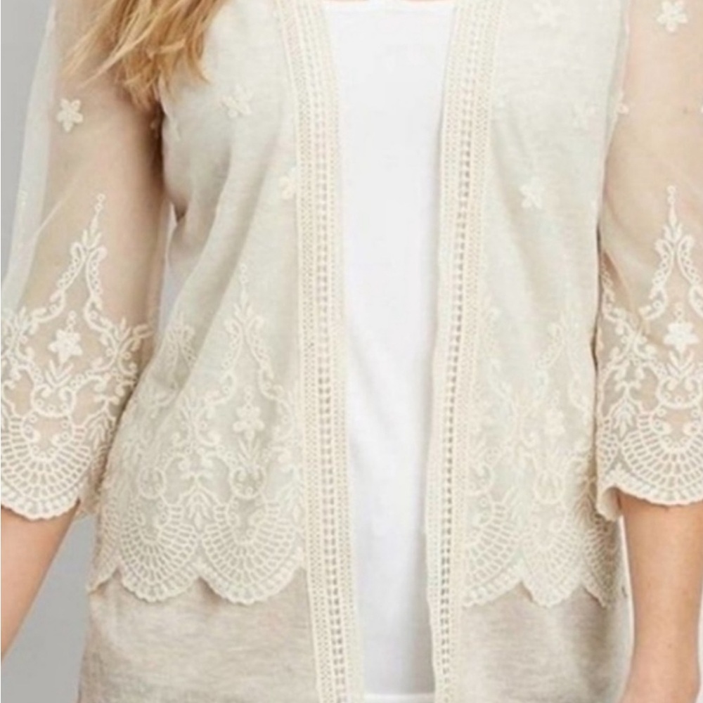 Maurices Cream Lace Women's Cardigan